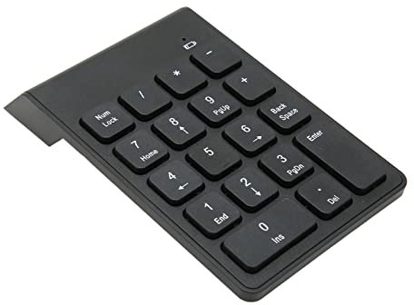 Vikye 2.4G Wireless Numeric Keypad with Chocolate Keys, Plug and Play 18 Keys Number Numpad for Bank Accountant with 32.8ft Transmission Distance