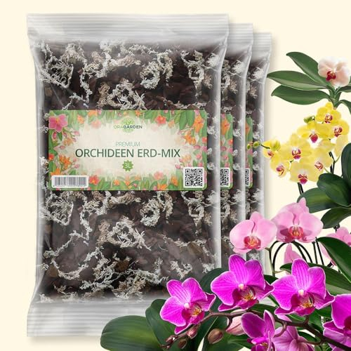 ORAGARDEN Orchideenerde für Zimmerpflanzen und Garten - 9L Orchideensubstrat für Pflanzen, Palmen, Blumen - 4 Komponenten Blumenerde