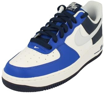 Nike Air Force 1 07 LV8 Herren Trainers FQ8825 Sneakers Schuhe (UK 5.5 US 6 EU 38.5, White Football Grey Gamer royal 100)