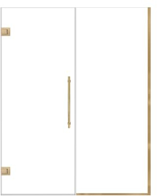 Transolid EHTB58287610C-BK-CB Elizabeth 58-in W x 76-in H Hinged Shower Door in Champagne Bronze with Clear Glass