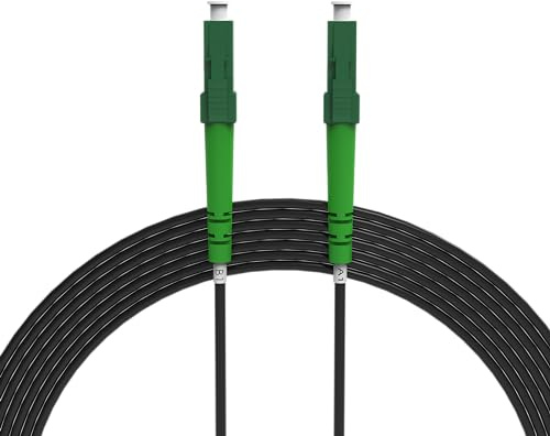 nexinex - 40m gepanzertes Glasfaserkabel LC/APC auf LC/APC Patchkabel | Kompatibel mit Telekom, Vodafone, 1&1, Fritzbox, etc. | LWL Simplex Singlemode OS2 FTTH Glasfaser Lichtwellenleiter Kabel