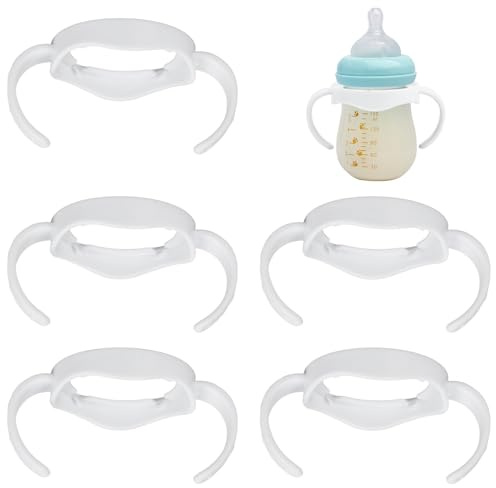 5 stycken nappflaskor handtag tillbehör, lättvikt flaskhandtag enkelt handtag babyflaska plasthandtag, baby matning flaskhandtagshållare för philips avent flaskor