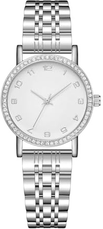 CIVO Reloj Pulsera Analógico para Mujer - Acero Plateado, Pequeño, Impermeable, Elegante Regalo