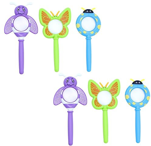 KONTONTY 6-teilige Kinderlupe Aus Kunststoff Lupenglas Zum Beobachten Von Insekten Und Pflanzen Praktisches Lernspielzeug Für Kinder