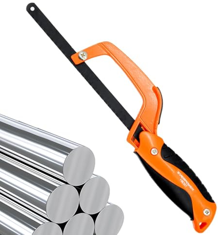 Metallbågsåg, kompakt bågsåg - aluminiumbågfil 11 tum handbågsåg | Högspänningsjusterbara bågsågshandverktyg för skärning och arbete