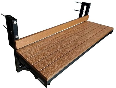 Tavolo pieghevole per ringhiera per balcone, salvaspazio, multifunzione, per uso interno ed esterno, piccolo tavolo da portata per patio, giardino, portico, 100 x 25 cm