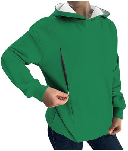 HAOLEI Incinta Allattamento Felpa Donna Manica Lunga Allattamento Camicia maternità Moda Maglione Caldo per L'Allattamento al Seno Top Allattamenti in Pile Felpa Premaman Loungewear al Seno
