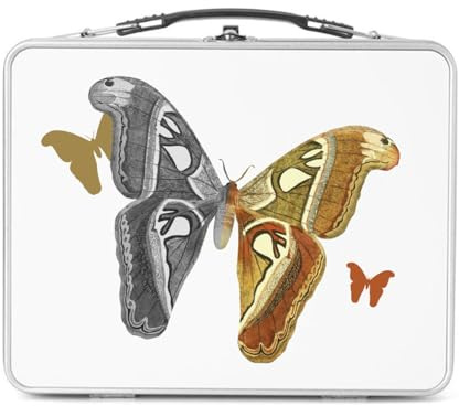Fabulous Lunch Box Métal Argenté pour Sandwich et Snack - Papillon 1872 Planches Biologie Illustration Ancienne - Boîte à Goûter Aluminium Gamelle Rigide Style Rétro Imprimée en France