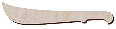 Juego de 10 machete de madera para manualidades y decoración, collar de machete con forma de machete, 12.7x2.5 cm