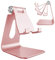 Lucrave Adjustable Cell Phone Stand, Phone Stand, Cradle, Dock, Holder, Aluminum Desktop Stand Compatible with iPhone 16 15 14 13 12 Xs Pro Max 8 7 6 6s Plus SE Charging, Accessories Desk, Rose Gold