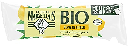 Le Petit Marseillais Berlingot Recharge Gel Douche Bio Energisant, au pH Neutre, Verveine Citron, 250 ml