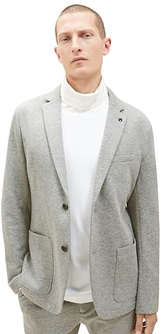 TOM TAILOR Giacca in Jersey da Uomo con Tessuto Elasticizzato, 12035-grigio Melange, 54