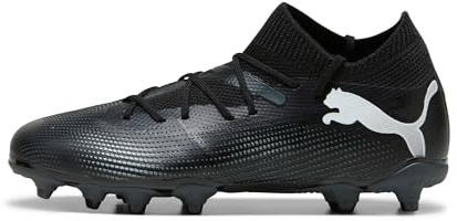 Puma Unisex Youth Future 7 Match Fg/Ag Jr Soccer Shoes, Puma Black-Puma White, 10 UK