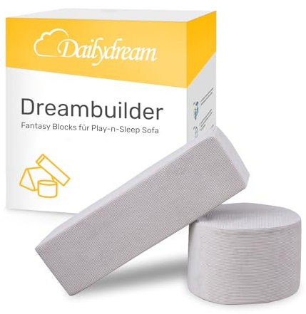 Dailydream Fantasy Blöcke für Dreambuilder Spielsofa für Kinder, Set Zylinder Quader, Grau