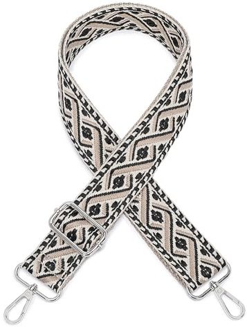 Miss Lulu Verstellbarer Schultergurt für Taschen Taschengurte zum Wechseln 3.8cm Breite Retro Schulterriemen mit Karabiner für Schultertaschen Handtaschen Crossbody Bag