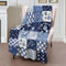 GSAEIMCT Couverture Confortable Flanelle Couverture en Polaire à Motifs Patchwork à Carreaux Ethnique Bleu Couverture Moelleuse, Douce de Salon Couverture de canapé pour Enfants et Adultes