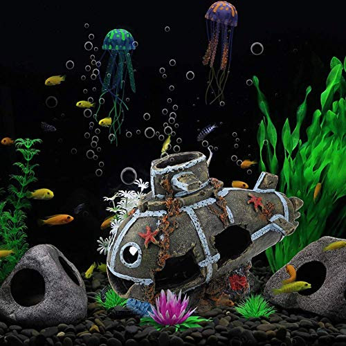 Decorazioni per sottomarini per acquari, Decorazioni per sottomarini per vasche di Pesci a Fori Multipli, Decorazioni per acquari per Decorazioni per vasche di Pesci per paesaggi di acquari