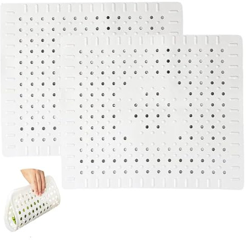 NUWIQ Tappetino Lavandino Cucina Silicone, 2 Pezzi, Grigio, PVC, Inserto per Lavello, Stoviglie