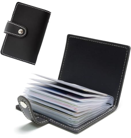 JEYORZY Titular de La Tarjeta de Crédito para Hombres y Mujeres, 26 Fundas para Tarjetas Trasparente Protectora Titular de La Tarjeta de Visita para Tarjeta Bancaria, Tarjeta de Identificación (Negro)