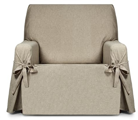 Eysa copridivano con lacci antimacchia 1 posto colore beige design Genna