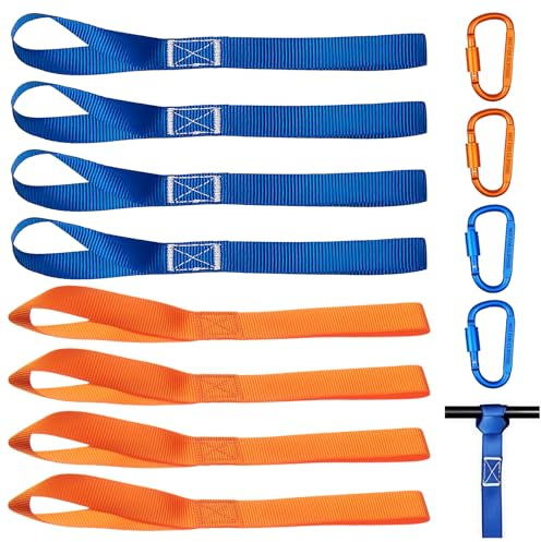 Cinghie di Fissaggio Morbide, Generale Cinghie Moto Nylon Cinghia Fissaggio Multifunzionale Cinghia Lunga Con 4 moschettone a Filetto per Auto, Trasporto Moto, Biciclette, Campeggio - 40,5cm × 2,5cm