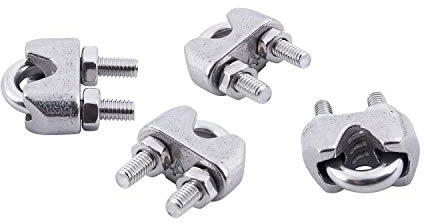 ISTOVO 4Pcs Pince de Selle de Clip de Câble en Acier Inoxydable pour 5/32 Pouces 4Mm Câbles MéTalliques