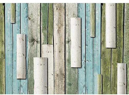 Runa Art Papier peint intissé Panneaux de particules 352 x 250 cm Toison Mur XXL Tableaux Muraux Tapisserie Photo Décoration Murale Salon Chambre Vert bleu 9311011c