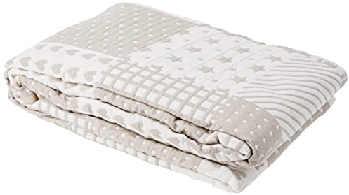 VIALMAN Colcha Bouti Ligera Sofia 21 para Cama Individual de 90 cm | Colcha Cama 90 | Tamaño Colcha 180 x 270 cm, Color Beig