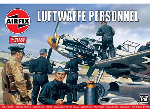 Airfix Model Figures Set - A00755V Luftwaffe Personnel - Model Building Kit Accessories, Plastic Model Kits for Adults & Children 8+, Set Includes 46 Unpainted Figures - Accessory for Dioramas
