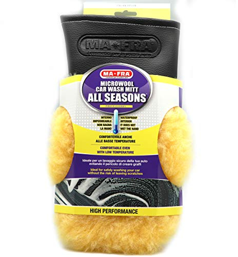 Ma-Fra Guanto All Seasons, Guanto in Micro-Lana Professionale Super Assorbente e Impermeabile per un Lavaggio Manuale Auto Sicuro Senza Creare Graffi, Confortevole anche alle Basse Temperature