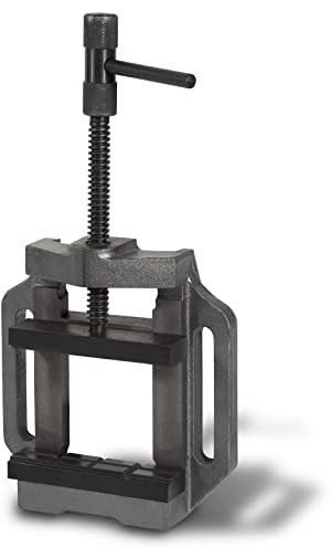 EBERTH Etau machine en fonte grise et acier, Largeur des mors 150mm, Longueur maxi. de l'étau 12mm. largeur de serrage 129mm, étau pour machine à fixer sur perceuse ou établi, étau pour perceuse