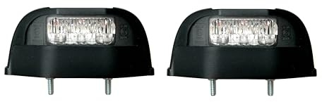 MelTruck® 2 x LED-registreringsskyltbelysning för lastbil, personbil, släpvagn, traktorbuss (bredd – 112 mm – svart)
