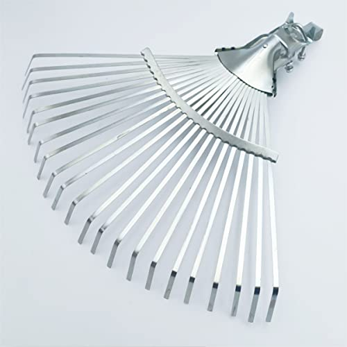 TEKLiNe Râteau Jardin Balai Acier Galvanisé Réglable Feuilles Sol Pierres Outil Main Accessoire Jardinage, Balai Jardin Feuilles Pierres Sol Nettoyage Outil Acier Réglable TK-A180