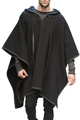 XOMART Mantello da Uomo Scialle Pullover Cappotto di Lana Trench da Marea Felpa