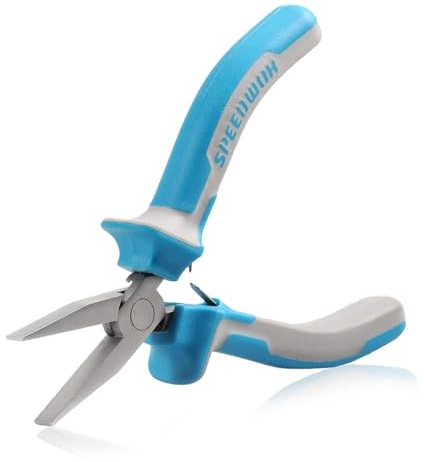 SPEEDWOX 4.5 Inch Flat Nose Pliers for Jewelry Making - Duck Bill Fine Pliers, Smooth Jaw, Wire Bending or Straightening - DIY Jewelry Making Hobby Projects