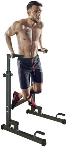 LSKSSNG Dip Station, Heavy Duty Dip Bar Station with Adjustable Height, Multi-Function Parallel Bars for Strength Training Fitness Workout Equipment, Home Gym, Dip Stand Station 500 LBS Capacity