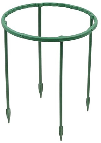 ZONADAH Lot de 10 supports de plantes - 15 x 14,5 cm - Semi-circulaire - Vert - Anneau de support pour plantes - Support de cage pour légumes, plantes grimpantes, fleurs d'intérieur