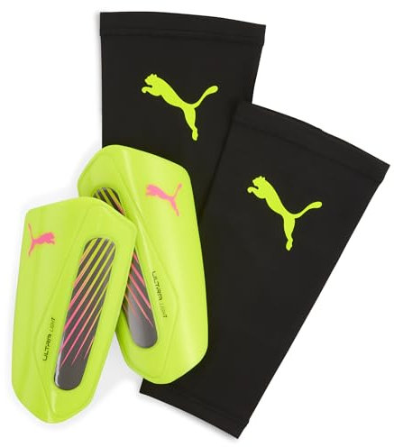 PUMA ULTRA Light Strap, Unisex Schienbeinschoner, Yellow Alert-Puma Aged Silver, L - 030992