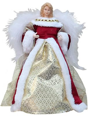 PLUSHCEWT Angel Christmas Tree Topper, Angel Decorations with Feather Wings Christmas Tree Top Topper, Christmas Tree Headdresses Christmas Tree Top Figurine Holiday Wonderland Party Decorations