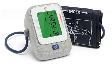 Blood Pressure Monitor for Upper Arm. LCD Display. CE Certified BP Machine. Premium Quality. Automatic 1-Touch Apparatus. Adjustable and Comfortable Cuff. Clinically validated Equipment for Home use.