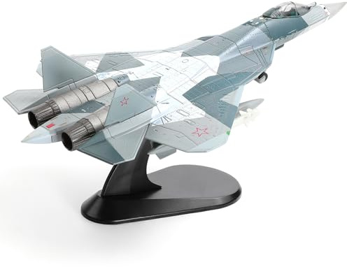 NUOTIE 1/100 SU-57 Aircraft Kit in metallo pressofuso - modello di aereo militare pre-costruzione in lega per adulti appassionati collezioni o regalo