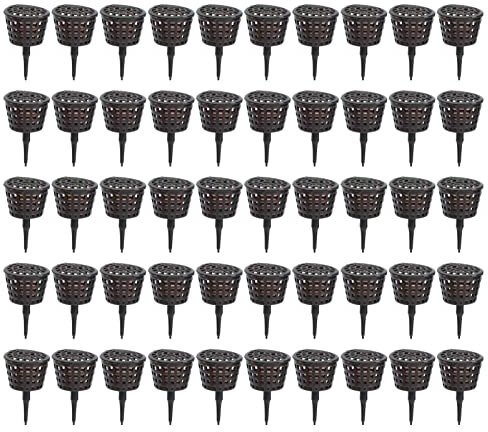 Tudaheuiy 50PCS BoîTe D'Engrais en Plastique avec Couvercle, Panier Hydroponique Bonsai Outil Couvercle D'Engrais Filet de Jardin Coupe BoîTe D'Engrais pour la Plantation de Jardin Agricole