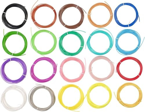 20 Filamentos PLA Boligrafo 3D Colores Variados (Se envían al azar) para Lapiz 3D 1,75 mm Filamento Total 100M (5m cada uno) Filamento para Impresoras 3D Pen para Los Bolígrafos de Impresión 3D