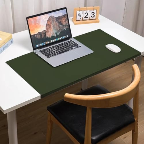 Kantenschutz, Schreibtischunterlage aus Leder, faltbar, rutschfest, Computermatte für Maus und Tastatur, Büro, Zuhause, Arbeit, Spiel, Schreibtisch, Schreibunterlage (Grün, 70 x 35 cm)