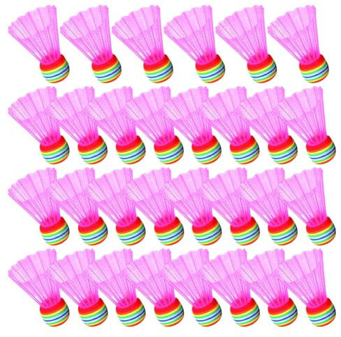 QOXEZY Confezione da 30 volani in spugna per badminton, palline di nylon per principianti e bambini, leggere e resistenti per la pratica