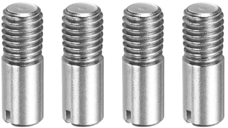 QUARKZMAN 4 Pz Perni Cilindrici Intagliati M8 x 25mm, 304 Acciaio Inossidabile Perni Di Allineamento Filettatura Esterna Supporto Mensola Per Montaggio Mobili, Progetti Fai Da Te