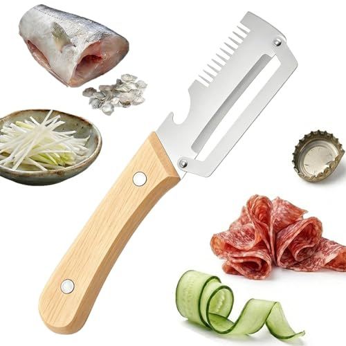 Pelador De Verduras 2 En 1 De Acero Inoxidable, Cuchillo Pelador Multifuncional Dentado, Cortador Y Pelador Portátil De Frutas Y Verduras Para Patatas, Zanahorias, Pepinos Y Cebolletas (1pcs)