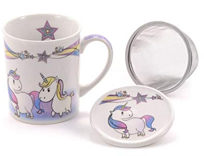 Cha Cult Kräuterteetasse mit Sieb und Deckel Pennie Einhorn 0,25l