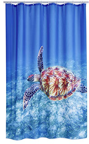 RIDDER 4009300 Duschvorhang Textil ca. 180 x 200 cm, Turtle