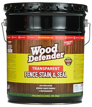 Wood Defender - Transparent Fence Stain - Clear Glow - 5 Gallon